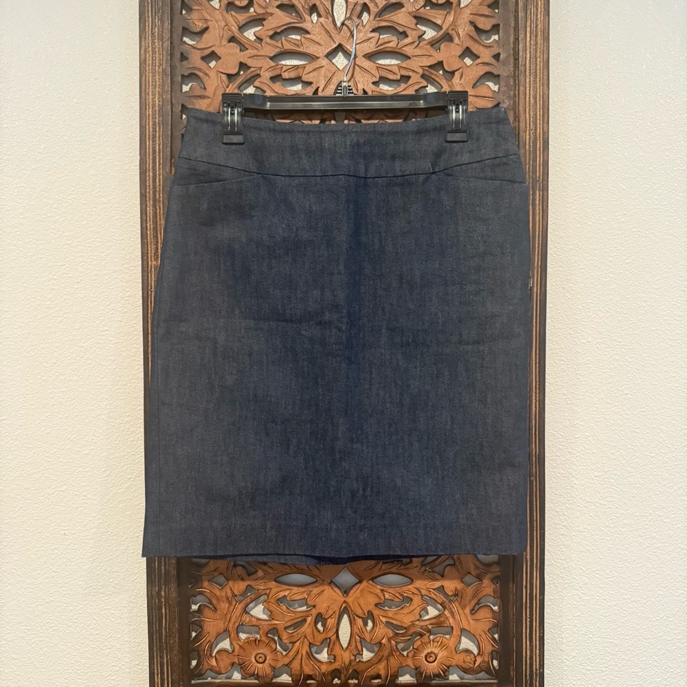 Classic Dark Blue stretch denim Pencil Skirt